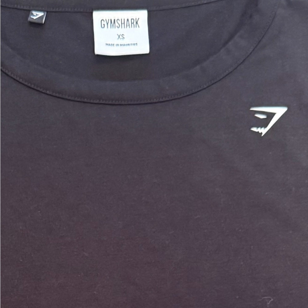 GYMSHARK Black XS Asymmetrical Hem T Shirt Active Workout Side Slit Lightweight - Picture 8 of 10